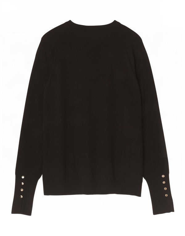 Zara Γυναικείο πουλόβερ με λαιμόκοψη UK 14 Large Μαύρο