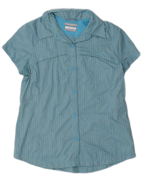 Γυναικείο πουκάμισο Columbia Omni-Shade κοντομάνικο UK 12 Medium Blue Check