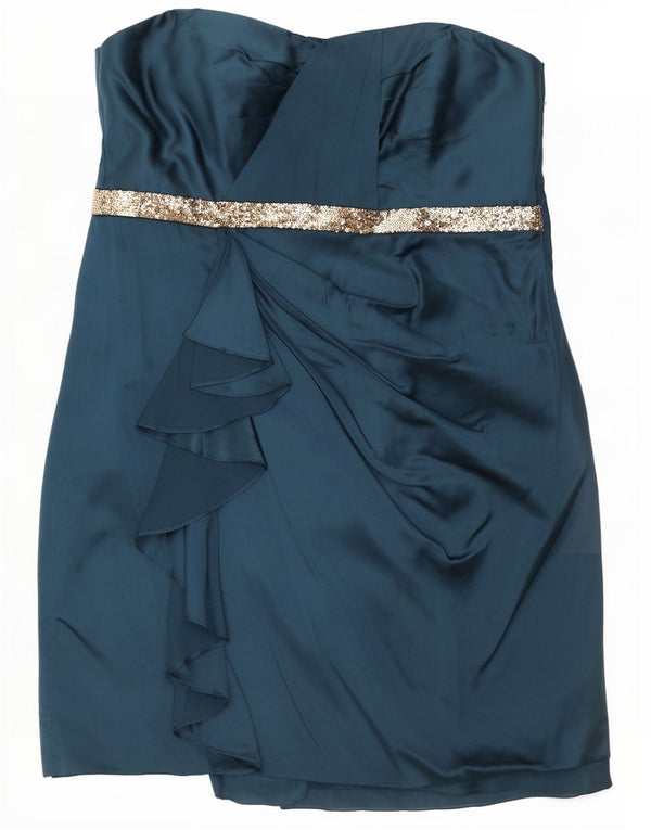 Γυναικείο μίνι στράπλες φόρεμα Monsoon UK 10 Small Blue Polyester