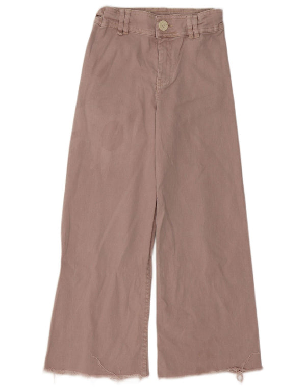 ZARA Girls Wide Leg Jeans 9-10 Years W23 L24 Pink