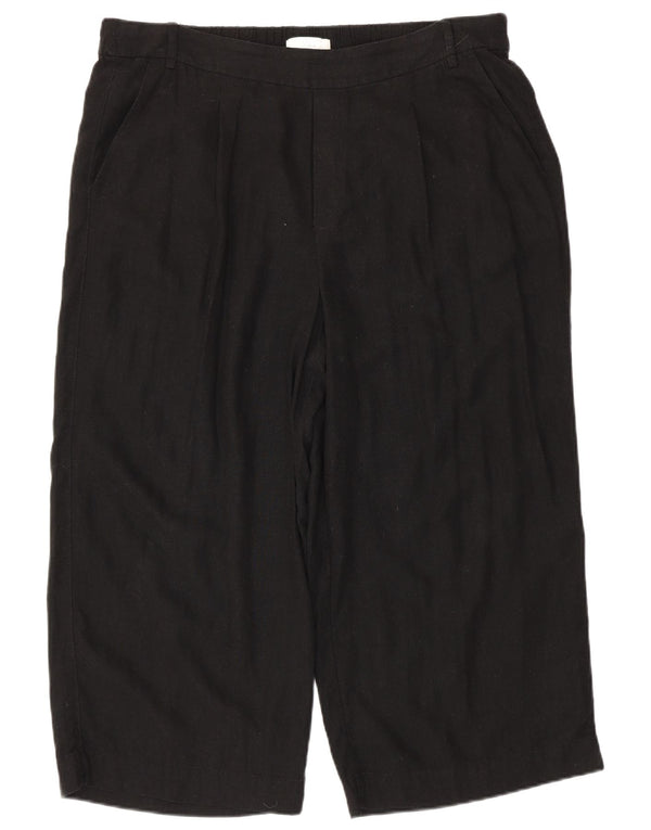 Marks & Spencer Γυναικείο Παντελόνι Capri UK 18 XL W38 L23 Μαύρο λινό