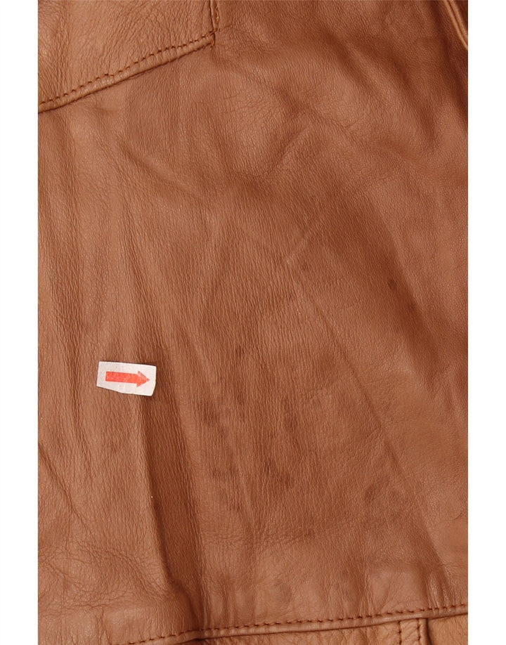 VINTAGE Ανδρικό δερμάτινο μπουφάν UK 44 2XL Καφέ Δερμάτινο