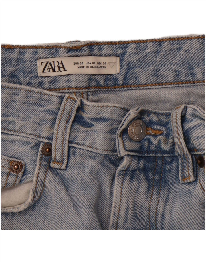 ZARA Ανδρικά τζιν ίσια ταλαιπωρημένα EU 38 Small W30 L30 Blue