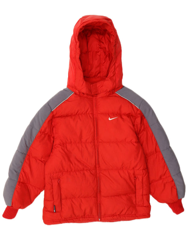 Μπουφάν Nike Boys με κουκούλα με επένδυση 7-8 ετών XL Κόκκινο πολυεστέρας