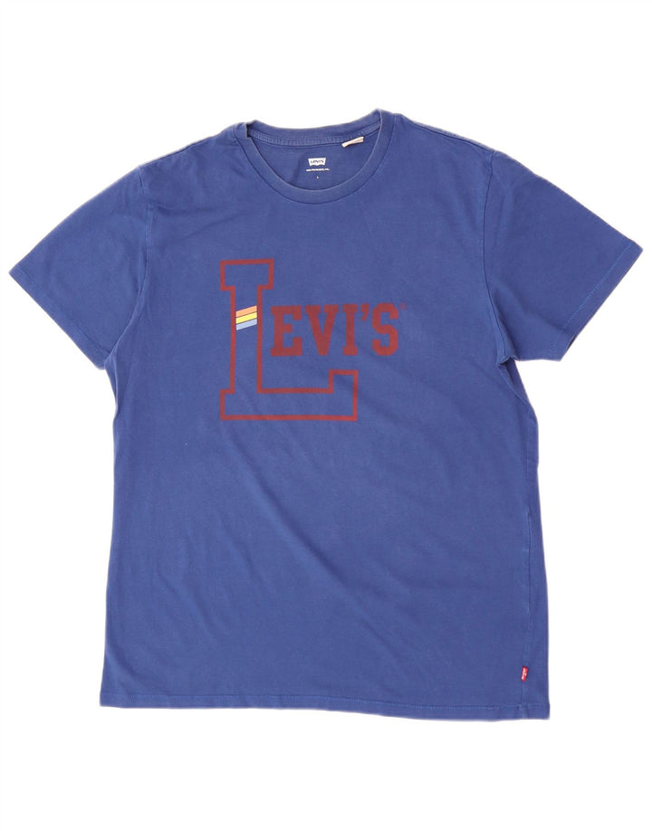 Γυναικείο γραφικό T-Shirt Levi's Top UK 16 Large Blue