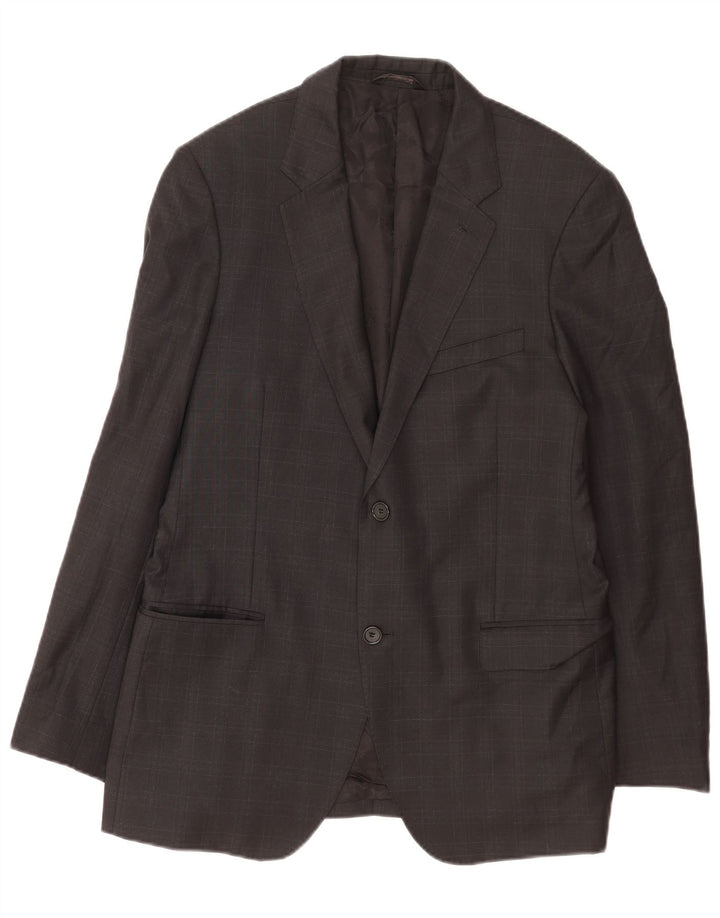 Calvin Klein Ανδρικό σακάκι με 2 κουμπιά σακάκι IT 50 Large Grey Check Wool