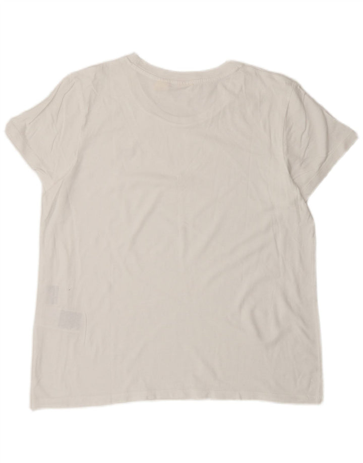 Γυναικείο T-Shirt Levi's Top UK 16 μεγάλο λευκό βαμβακερό