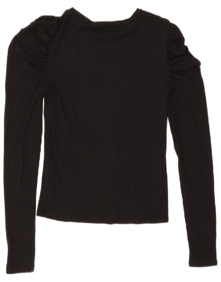Zara Γυναικεία μακρυμάνικη μπλούζα τοπ UK 12 Medium Black