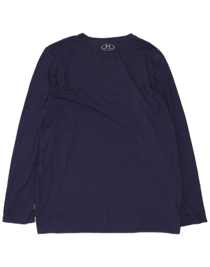 UNDER ARMOR Ανδρικό μακρυμάνικο μπλουζάκι μεγάλο Navy Blue Polyester