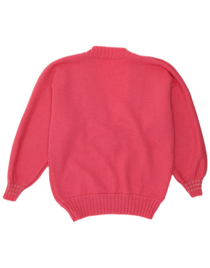 Γυναικείο πουλόβερ με λαιμόκοψη Vintage UK 14 Medium Pink