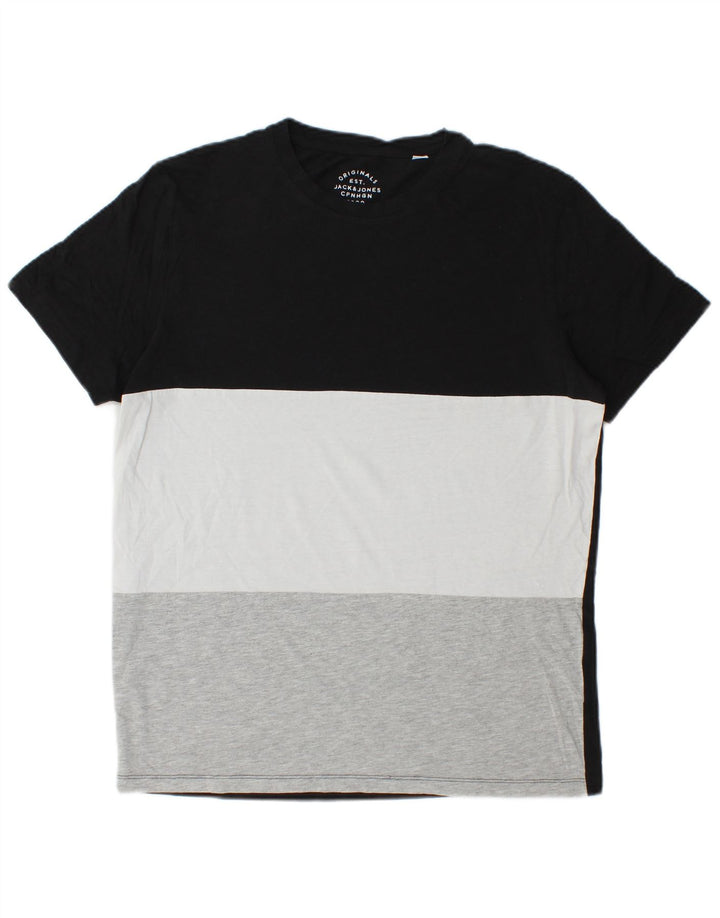 Jack & Jones Ανδρικό T-Shirt Top Large Black Colourblock