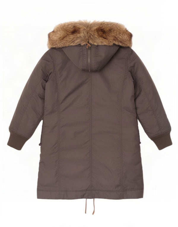 Diesel γυναικείο παλτό με κουκούλα με επένδυση UK 14 Medium Grey Nylon