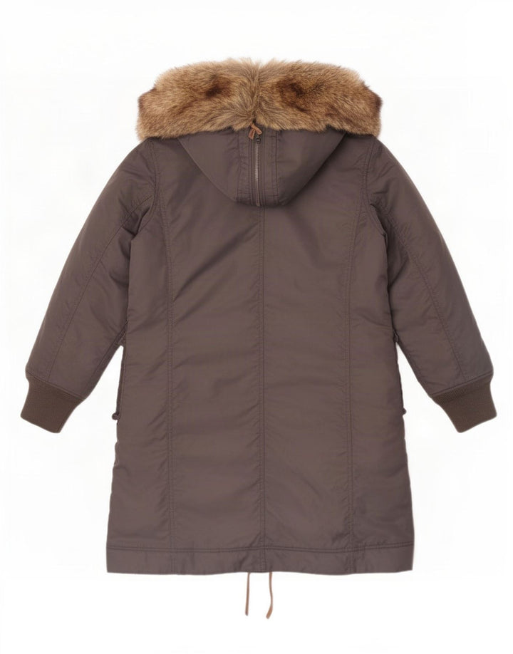Diesel γυναικείο παλτό με κουκούλα με επένδυση UK 14 Medium Grey Nylon