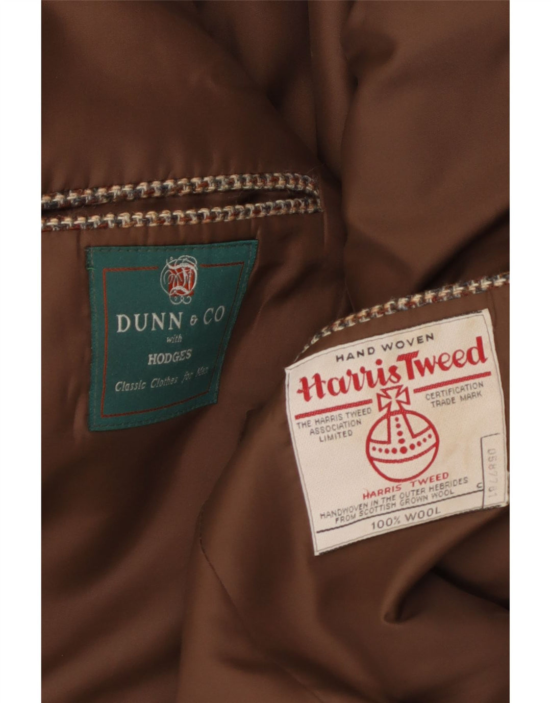 Dunn &Co Ανδρικό μπουφάν Harris Tweed Blazer UK 38 Medium Brown Houndstooth