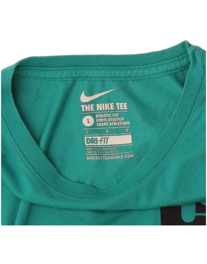 Ανδρικό T-Shirt Nike Dri Fit Top Large Turquoise Colourblock