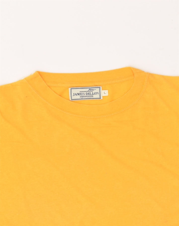 JAMES DILLON Mens T-Shirt Top Large Yellow Cotton | Vintage James Dillon | Thrift | Second-Hand James Dillon | Used Clothing | Messina Hembry 