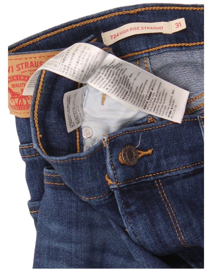 LEVI'S Γυναικείο 724 ψηλό ίσιο τζιν W31 L32 Μπλε βαμβακερό