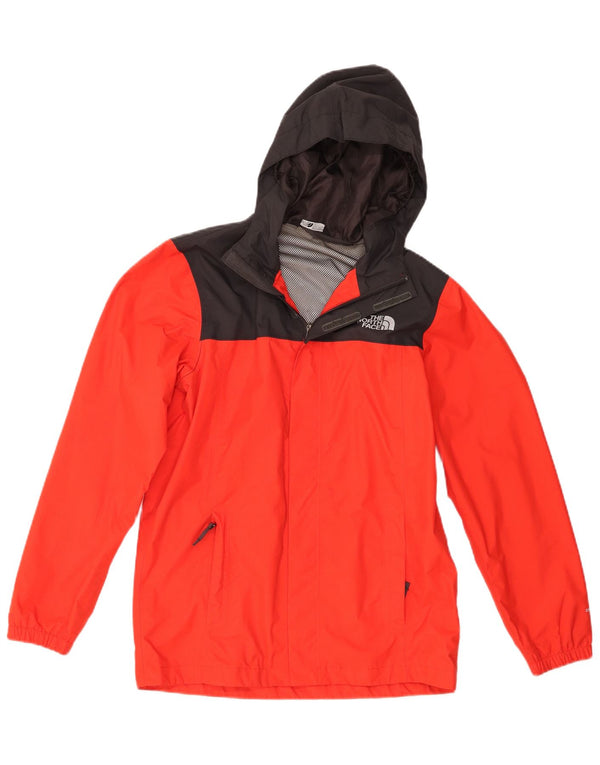 The North Face Boys Hooded Rain Jacket 11-12 Years Large Red Colourblock
