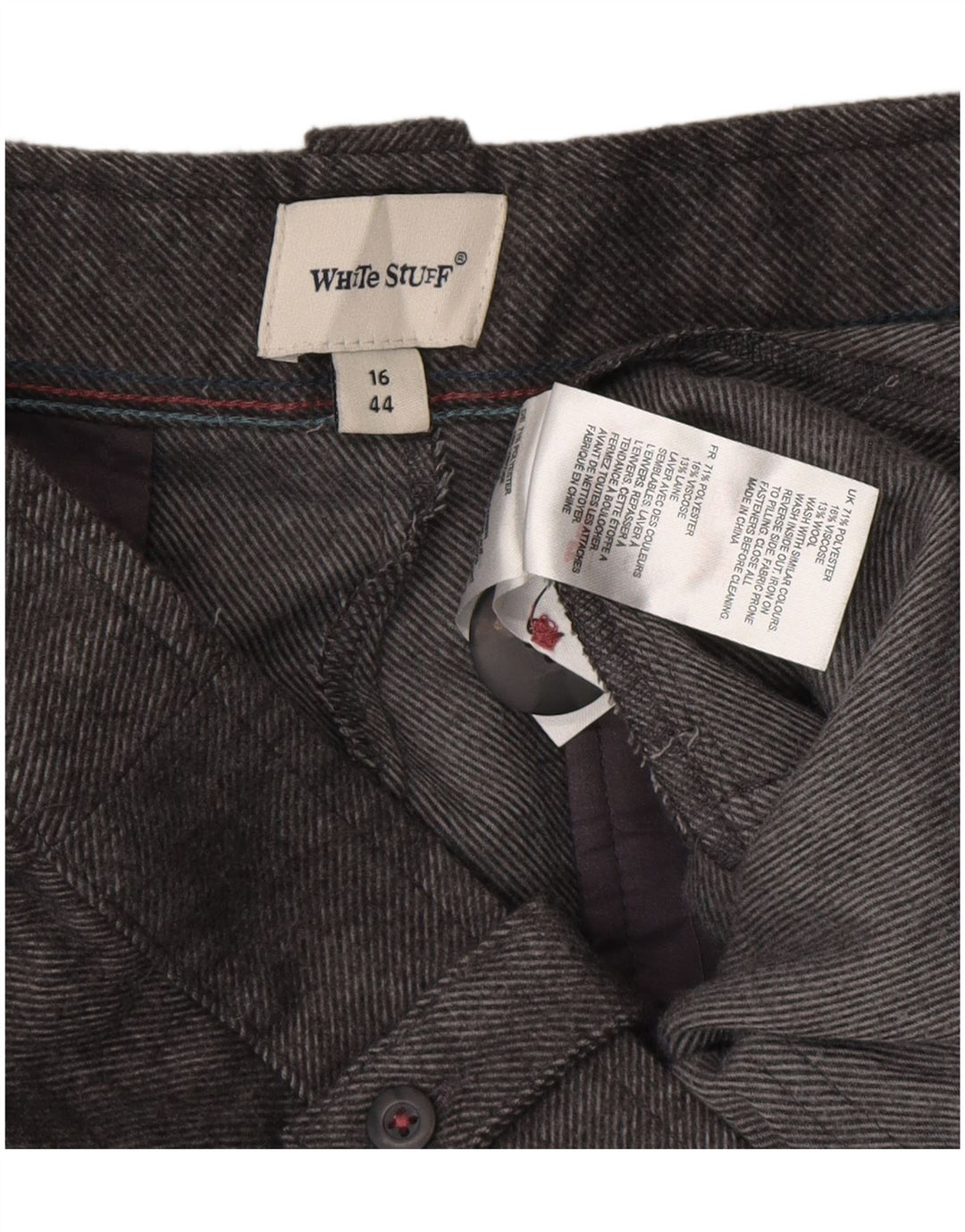 WHITE STUFF Γυναικείο ίσιο casual παντελόνι UK 16 Large W34 L29 Grey