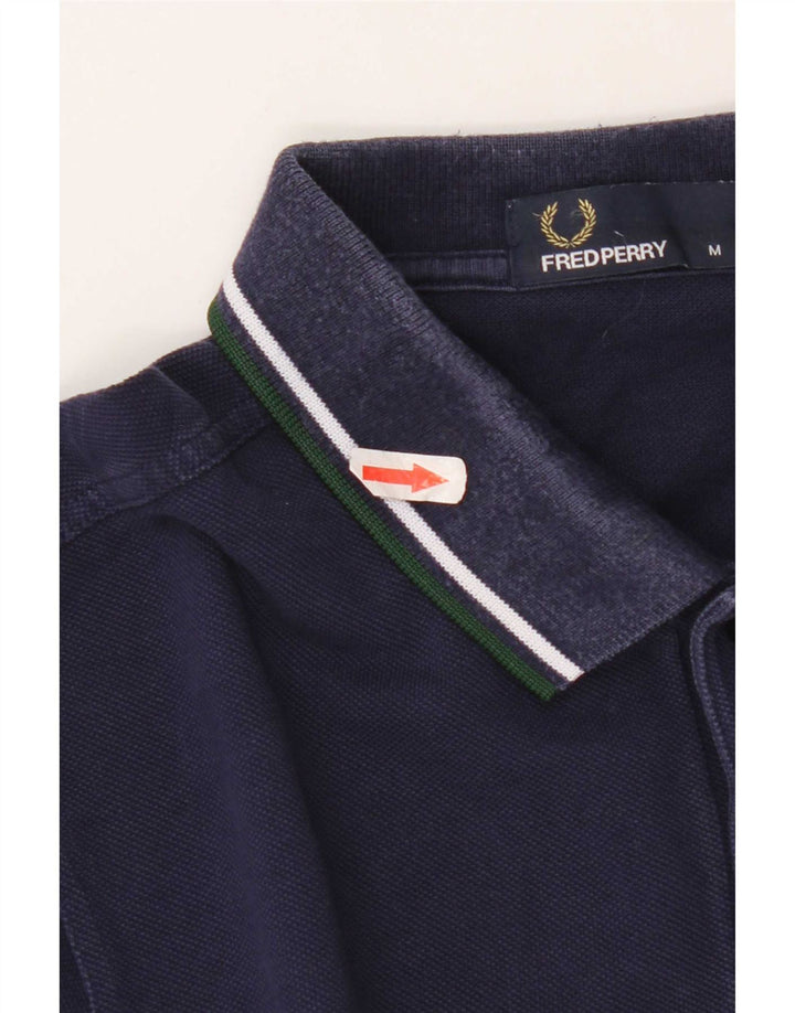 Fred Perry Ανδρικό πουκάμισο πόλο μεσαίου μπλε βαμβακερό