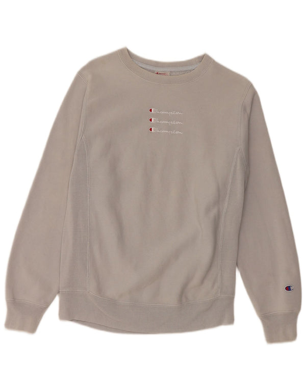 Champion Γυναικείο Γραφικό Φούτερ Jumper UK 10 Small Grey Cotton