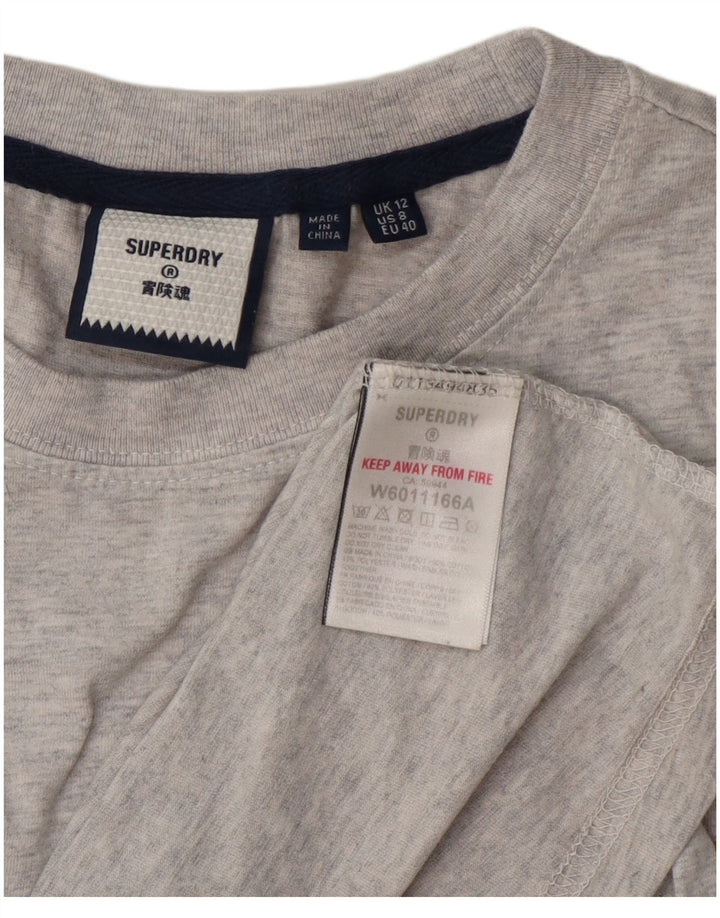 Superdry Γυναικείο Γραφικό Μακρυμάνικο UK 12 Βαμβακερό μεσαίο γκρι