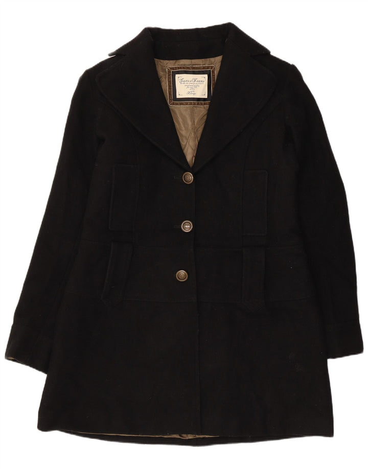 Guess Γυναικείο παλτό μπιζελιού UK 18 XL Μαύρο μαλλί