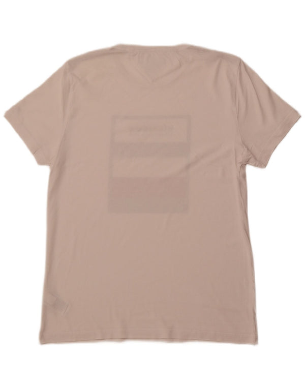 TOMMY HILFIGER Ανδρικό γραφικό T-Shirt Top μεγάλο λευκό βαμβακερό