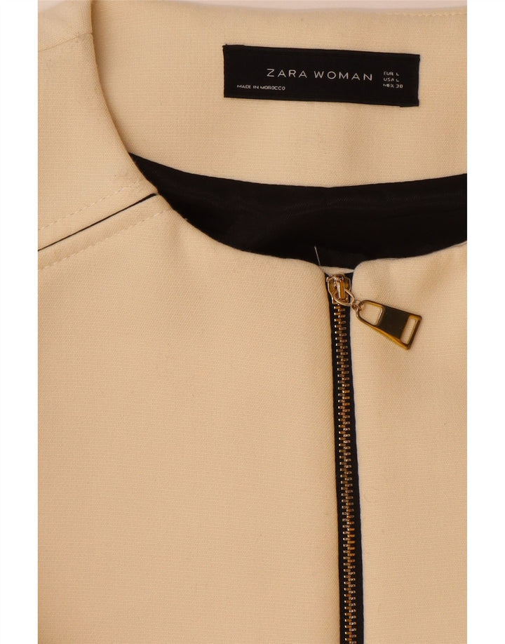 Zara Γυναικείο Παλτό UK 16 Large Off White Polyester