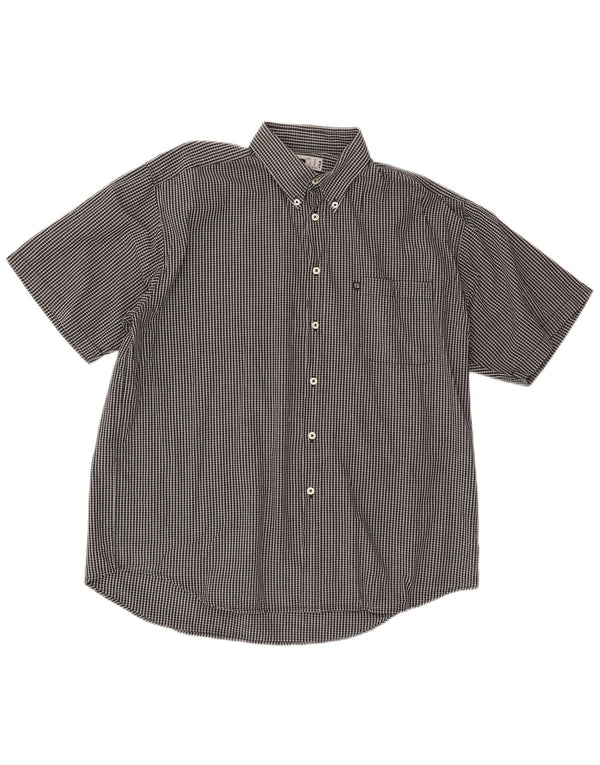 Ανδρικό κοντομάνικο πουκάμισο FILA XL μαύρο βαμβακερό