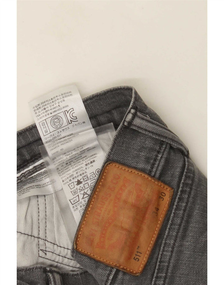 Ανδρικό τζιν Levi's Slim W34 L30 Γκρι βαμβακερό