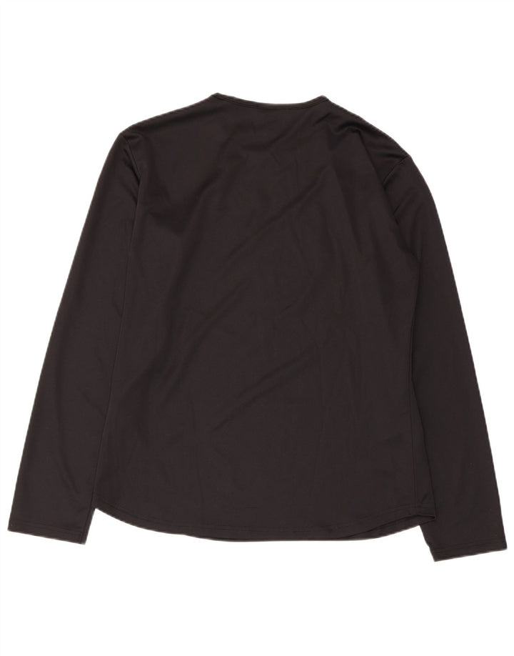 Nike Womens Dri Fit Top μακριά μανίκια UK 14/16 Large μαύρο πολυεστέρας