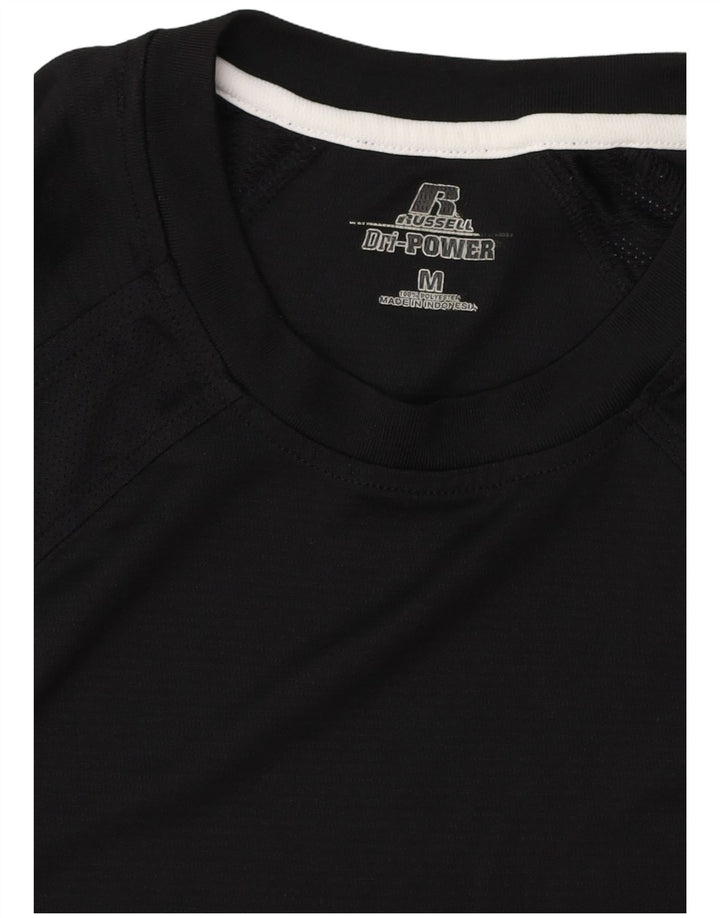 Ανδρικό T-Shirt RUSSELL ATHLETIC Τοπ μεσαίου μαύρου πολυεστέρα