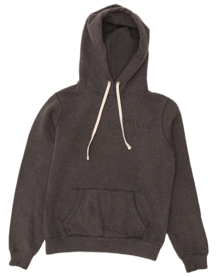 JACK WILLS Γυναικείο άλμα με κουκούλα γραφικών UK 14 Medium Grey