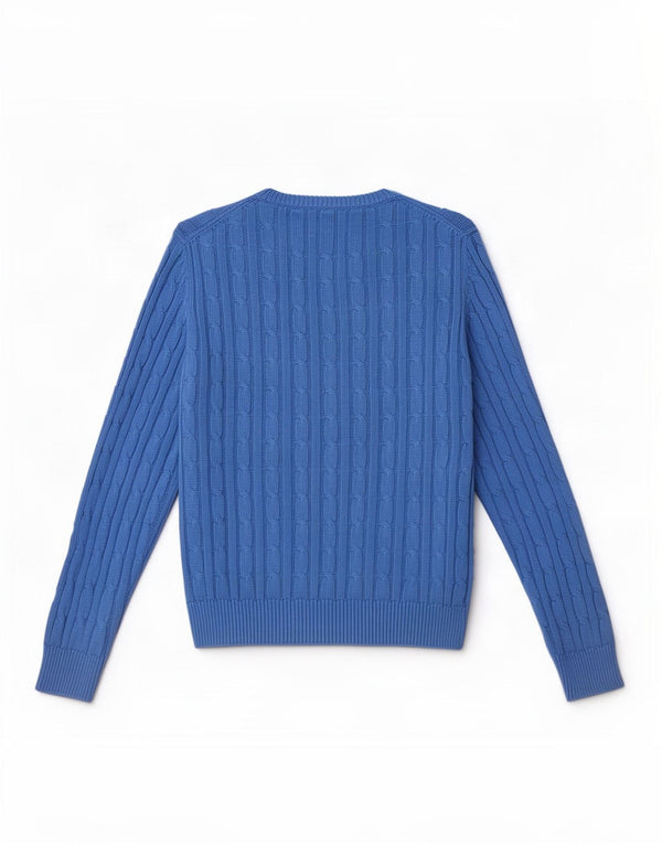 Jack Wills Γυναικείο πουλόβερ με λαιμόκοψη UK 8 Small μπλε βαμβακερό