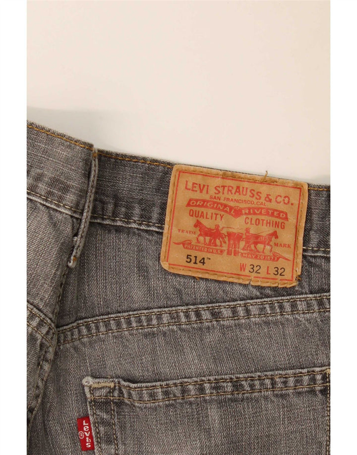 Levi's Womens 514 Straight Jeans W32 L32 Γκρι βαμβακερό