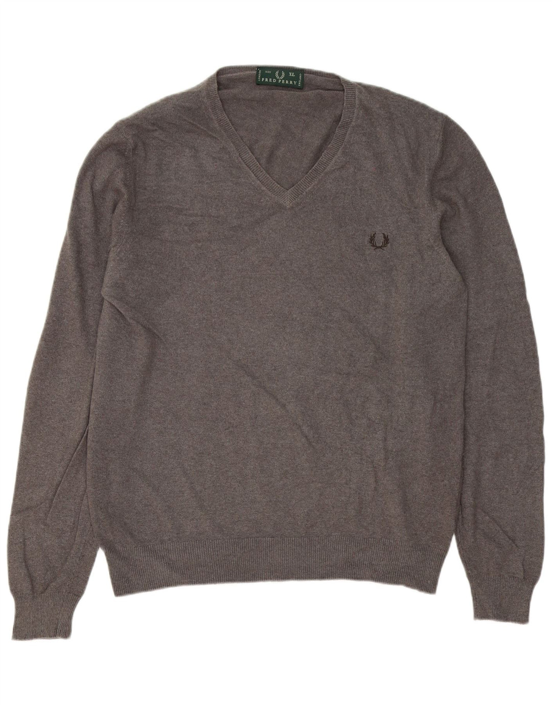 Fred Perry Ανδρικό πουλόβερ με V λαιμόκοψη XL Γκρι μαλλί