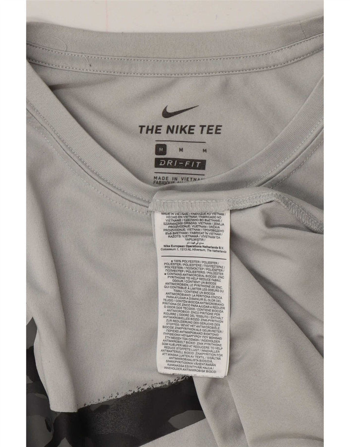 Ανδρικό γραφικό μπλουζάκι Nike Dri Fit, μεσαίο γκρι πολυεστέρας