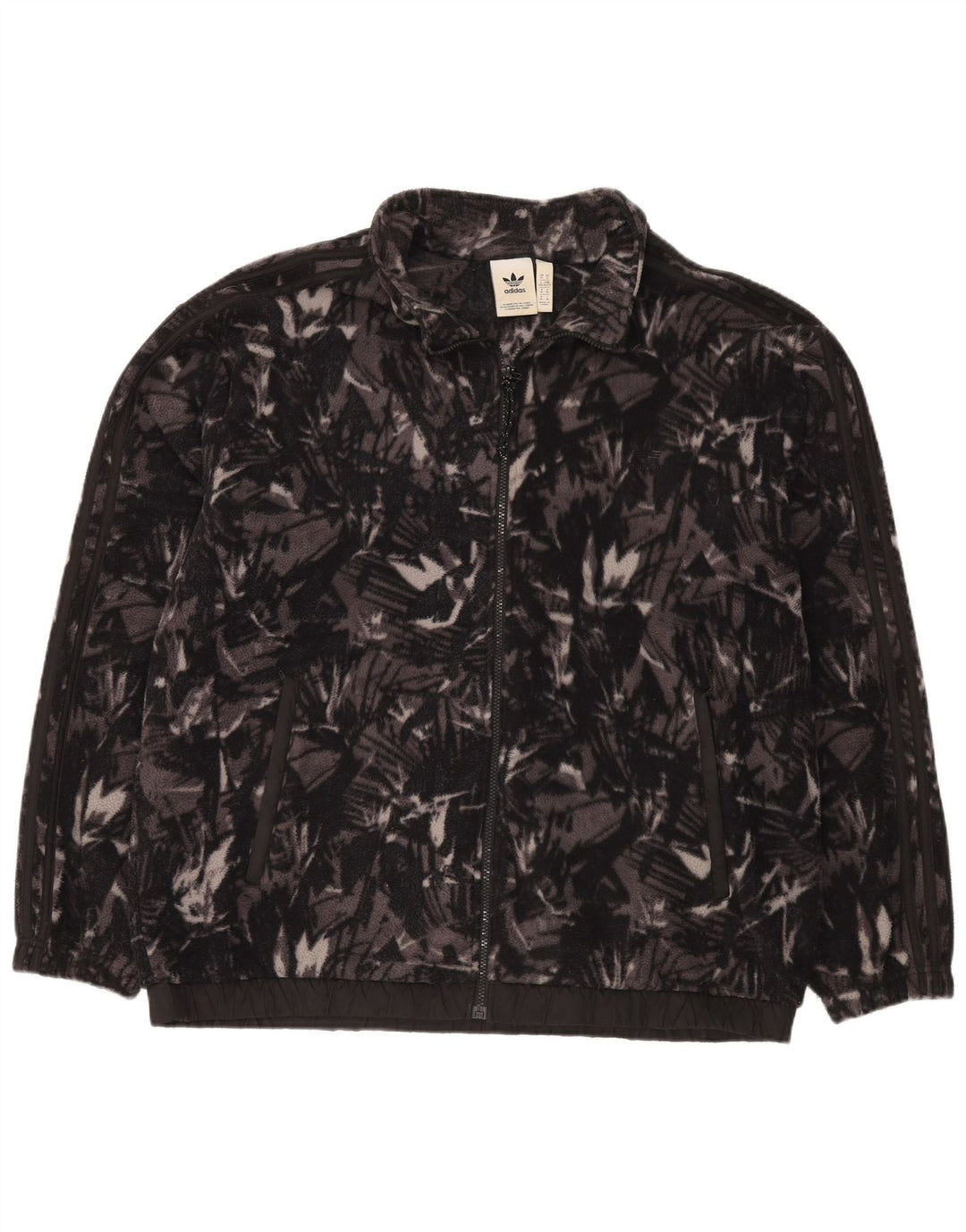 Ανδρικό μπουφάν ADIDAS αφηρημένο μοτίβο φλις φλις UK 42 XL Γκρι