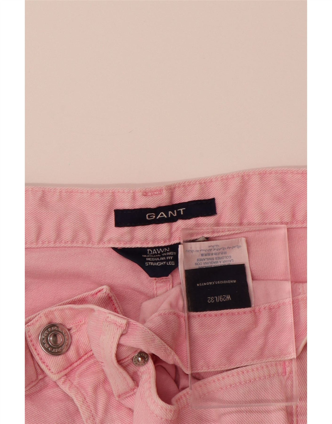 Γυναικείο GANT Dawn Regular Fit ίσιο καθημερινό παντελόνι W29 L32 Ροζ βαμβακερό