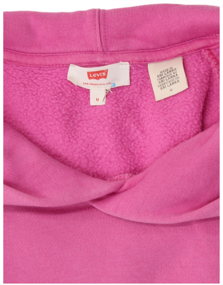 Levi's Womens Graphic Oversized Hoodie Jumper UK 14 Medium Pink