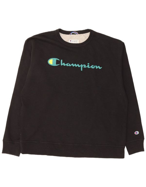 CHAMPION Ανδρικό γραφικό φούτερ Jumper XL Μαύρο βαμβακερό
