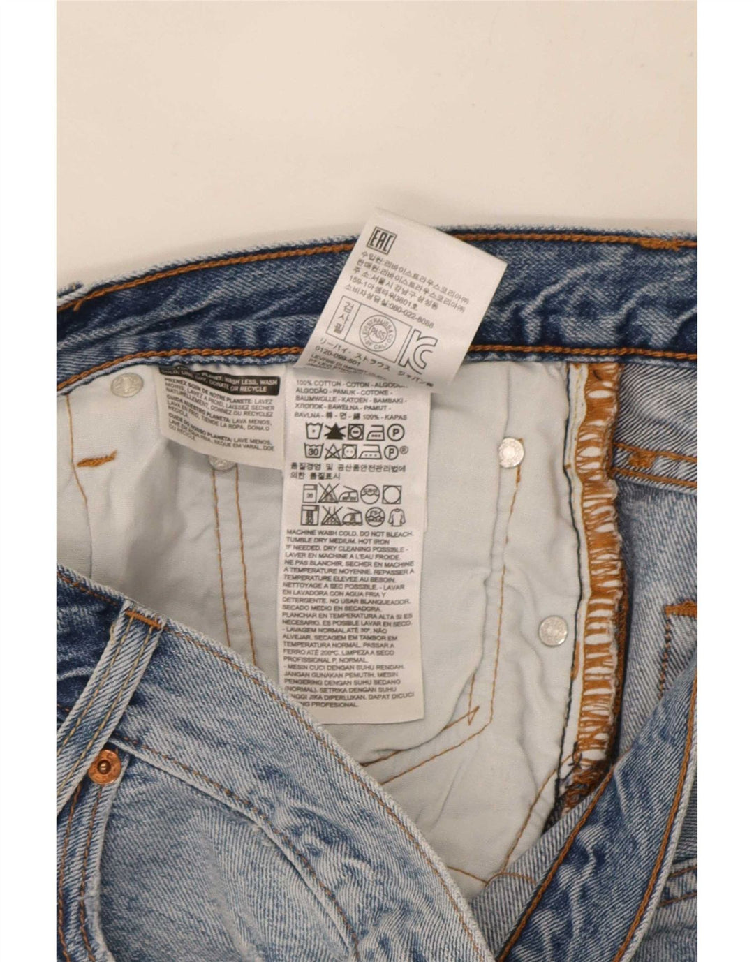 Γυναικείο σορτς Levi's 501 τζιν W32 μεσαίο μπλε βαμβακερό