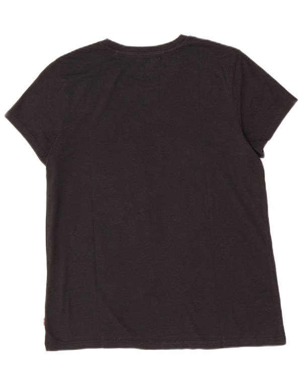 Γυναικείο γραφικό T-Shirt Levi's Top UK 12 Medium Black