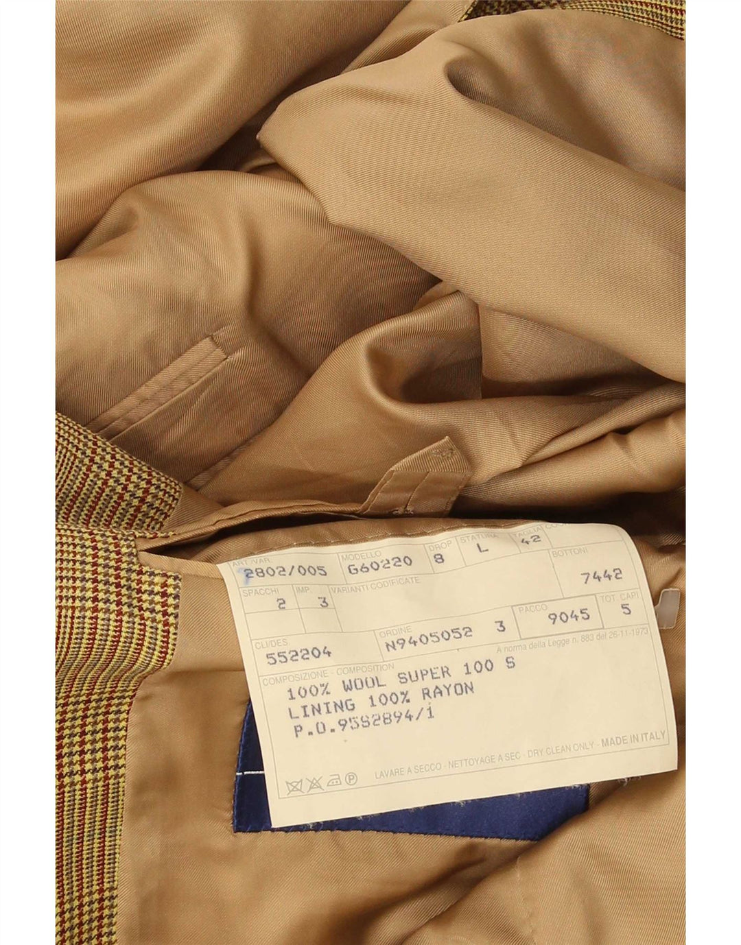 Gieves & Hawkes Ανδρικό σακάκι 2 κουμπιών UK 42 XL Καφέ μαλλί Houndstooth