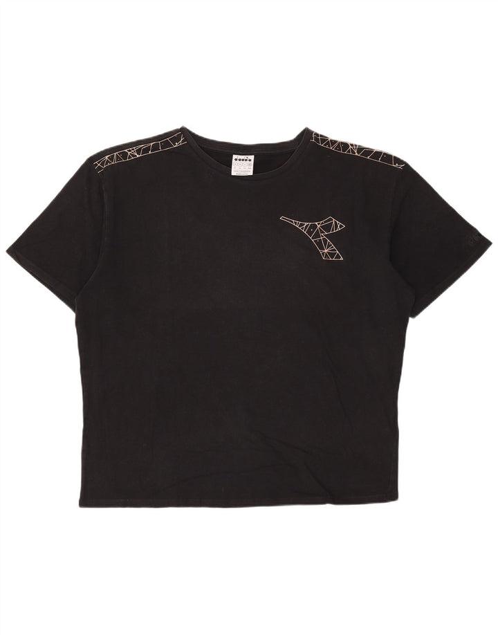 Ανδρικό γραφικό T-Shirt Diadora Top XL Μαύρο βαμβακερό