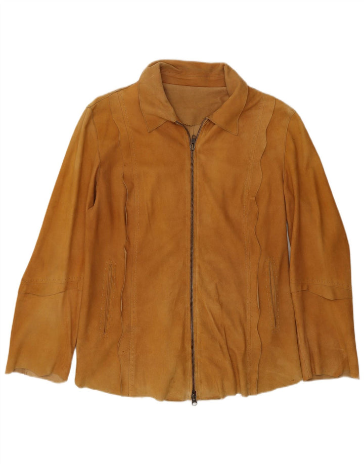 Vintage Γυναικείο Suede Πουκάμισο IT 44 Medium Beige Leather