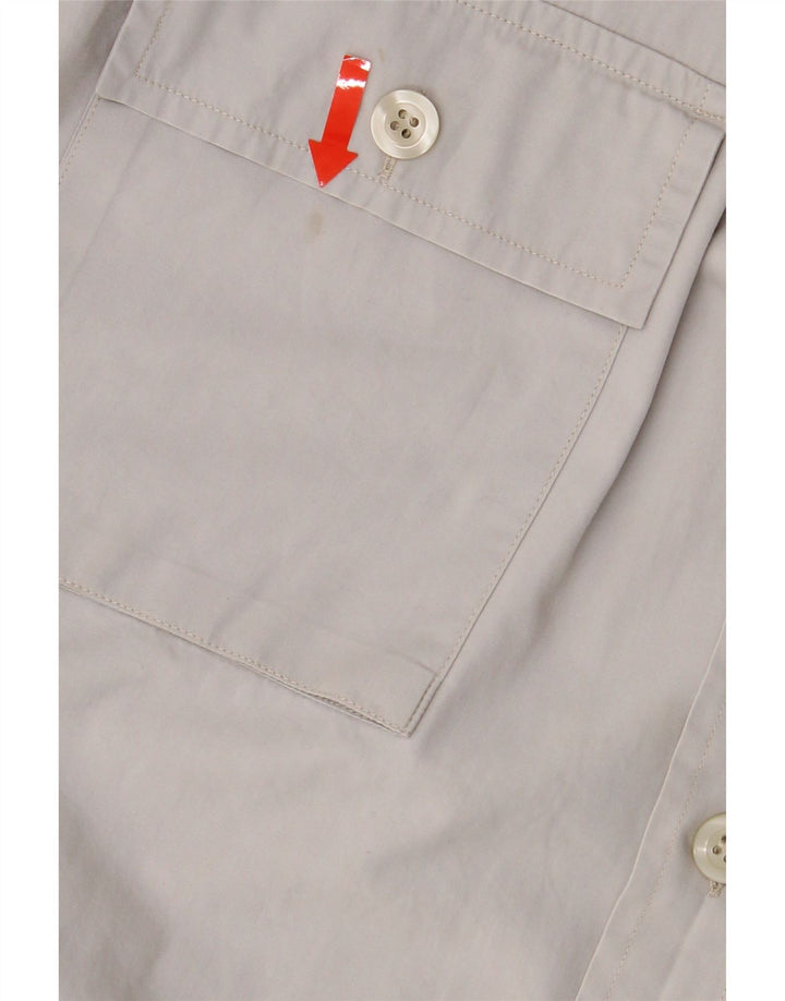 WAMPUM Mens Short Sleeve Shirt Large Grey Cotton Vintage Wampum and Second-Hand Wampum from Messina Hembry 