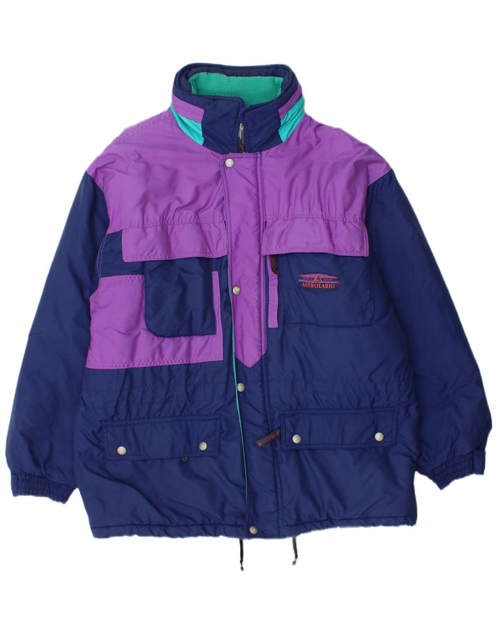 Astrolabio Ανδρικό μπουφάν σκι με κουκούλα UK 38 Medium Navy Blue Colourblock