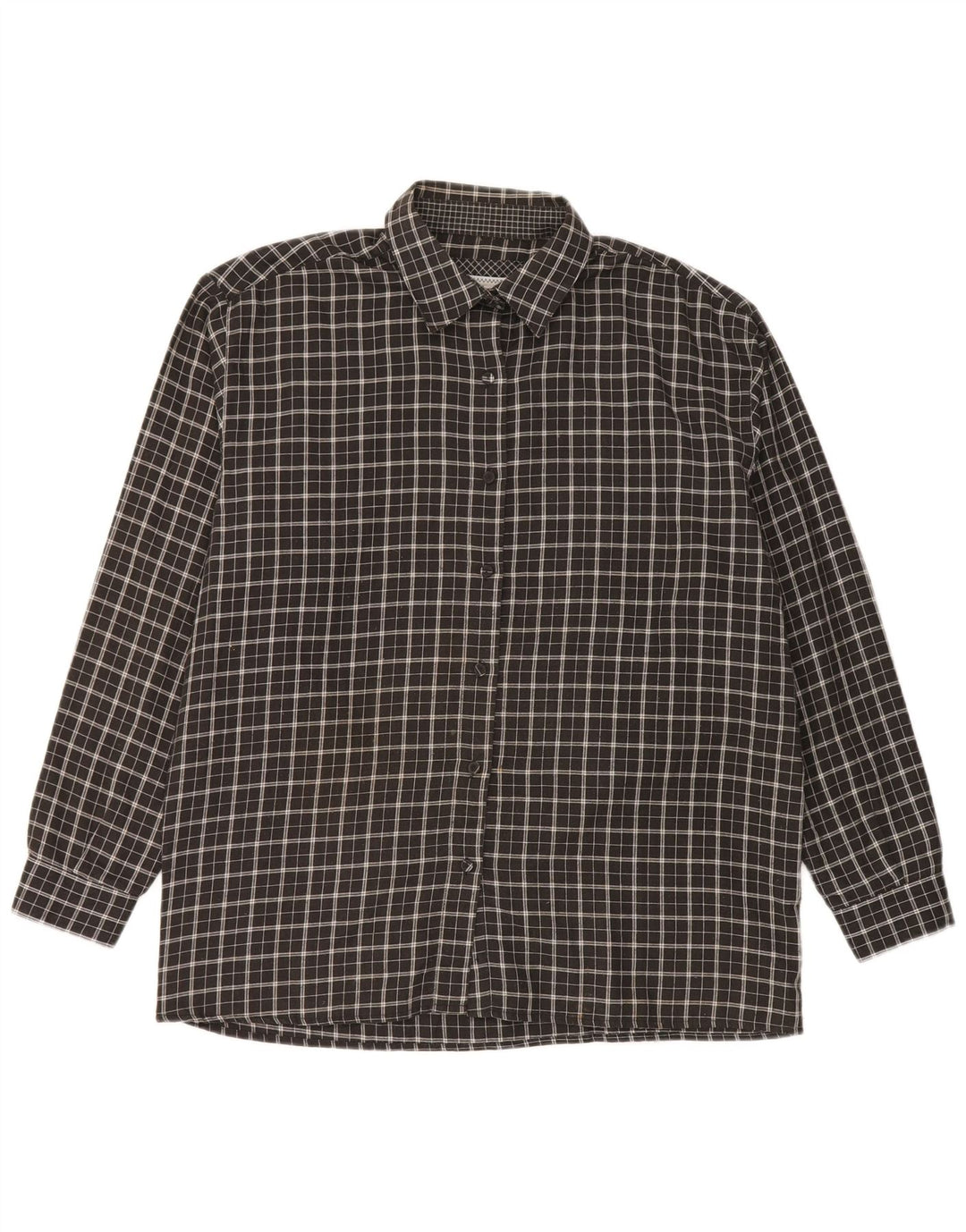 Amaranto Γυναικείο φανελένιο πουκάμισο UK 16 Large Black Check Polyester